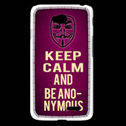 Coque LG L65 Keep Calm and Be Anonymous Rose