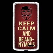 Coque LG L65 Keep Calm and Be Anonymous Rouge