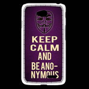 Coque LG L65 Keep Calm and Be Anonymous Violet