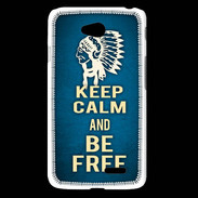 Coque LG L65 Keep Calm and Be Free Bleu