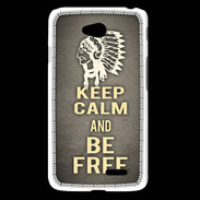 Coque LG L65 Keep Calm and Be Free Gris
