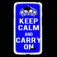 Coque LG L65 Keep Calm and Carry on Bleu