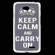 Coque LG L65 Keep Calm and Carry on Gris
