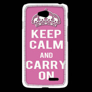Coque LG L65 Keep Calm and Carry on Rose