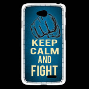 Coque LG L65 Keep Calm and Fight Bleu