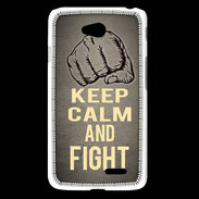 Coque LG L65 Keep Calm and Fight Gris