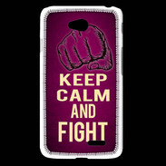Coque LG L65 Keep Calm and Fight Rose