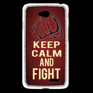 Coque LG L65 Keep Calm and Fight Rouge