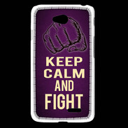 Coque LG L65 Keep Calm and Fight Violet
