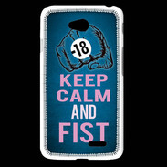Coque LG L65 Keep Calm and Fist BLeu