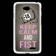 Coque LG L65 Keep Calm and Fist Gris