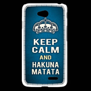 Coque LG L65 Keep Calm and Hakuna Matata Bleu
