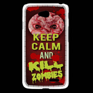 Coque LG L65 Keep Calm and Kill Zombies Rouge