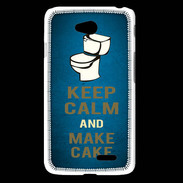 Coque LG L65 Keep Calm and Make cake Bleu