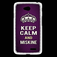 Coque LG L65 Keep Calm and Miskine Violet