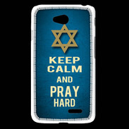 Coque LG L65 Keep Calm and Pray jewish BLeu