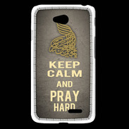 Coque LG L65 Keep Calm and Pray Muslim Gris