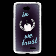 Coque LG L65 In anonymous We trust bleu ZG