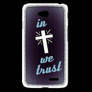 Coque LG L65 In Christ We trust Bleu ZG