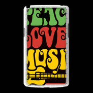 Coque LG L80 Peace Love Music