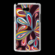 Coque LG L80 Flower power sur fond noir