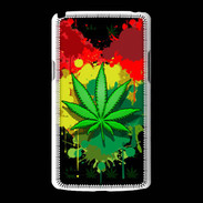 Coque LG L80 Feuille de cannabis et cœur Rasta