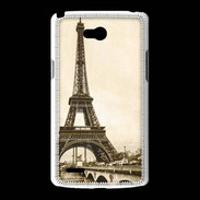 Coque LG L80 Tour Eiffel Vintage en noir et blanc