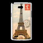 Coque LG L80 Vintage Tour Eiffel carte postale