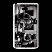Coque LG L80 Pompiers en noir et blanc