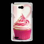 Coque LG L80 Cup cake rose et blanc