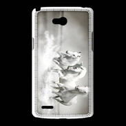 Coque LG L80 Chevaux blancs