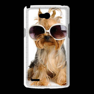 Coque LG L80 Chien Yorkie avec lunette de soleil