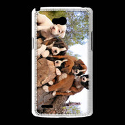Coque LG L80 Chiots Boxer sur un tronc d''arbre