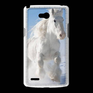 Coque LG L80 Cheval blanc dans la neige 2
