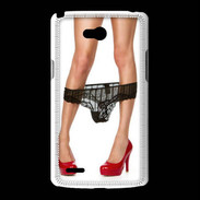 Coque LG L80 Escarpins rouges vernis lingerie dentelle noire sexy