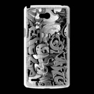 Coque LG L80 graffiti seamless background en noir et blanc