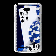 Coque LG L80 Poker bleu et noir