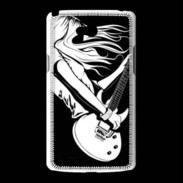 Coque LG L80 Musicienne guitare électrique en noir et blanc