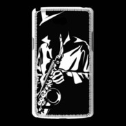 Coque LG L80 Saxophoniste en noir et blanc