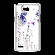 Coque LG L80 Papillons et notes de musique