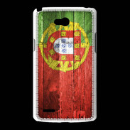 Coque LG L80 Drapeau Portugal imitation bois