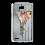Coque LG L80 Bébé nounours dormant dans une bassine