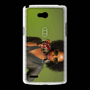 Coque LG L80 Femme metisse noire 3