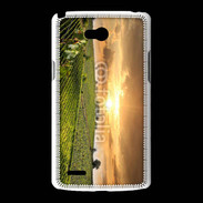 Coque LG L80 Couché de soleil sur champs de vignes