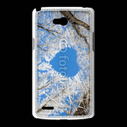Coque LG L80 arbres enneigés coeur