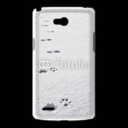Coque LG L80 Traces de pas d'animal dans la neige
