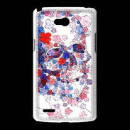 Coque LG L80 Skull en fleurs