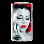 Coque LG L80 Vernis rouge et roses esthétisme