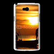 Coque LG L80 Couché de soleil pêcheur