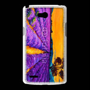 Coque LG L80 Peinture de champs de lavande 